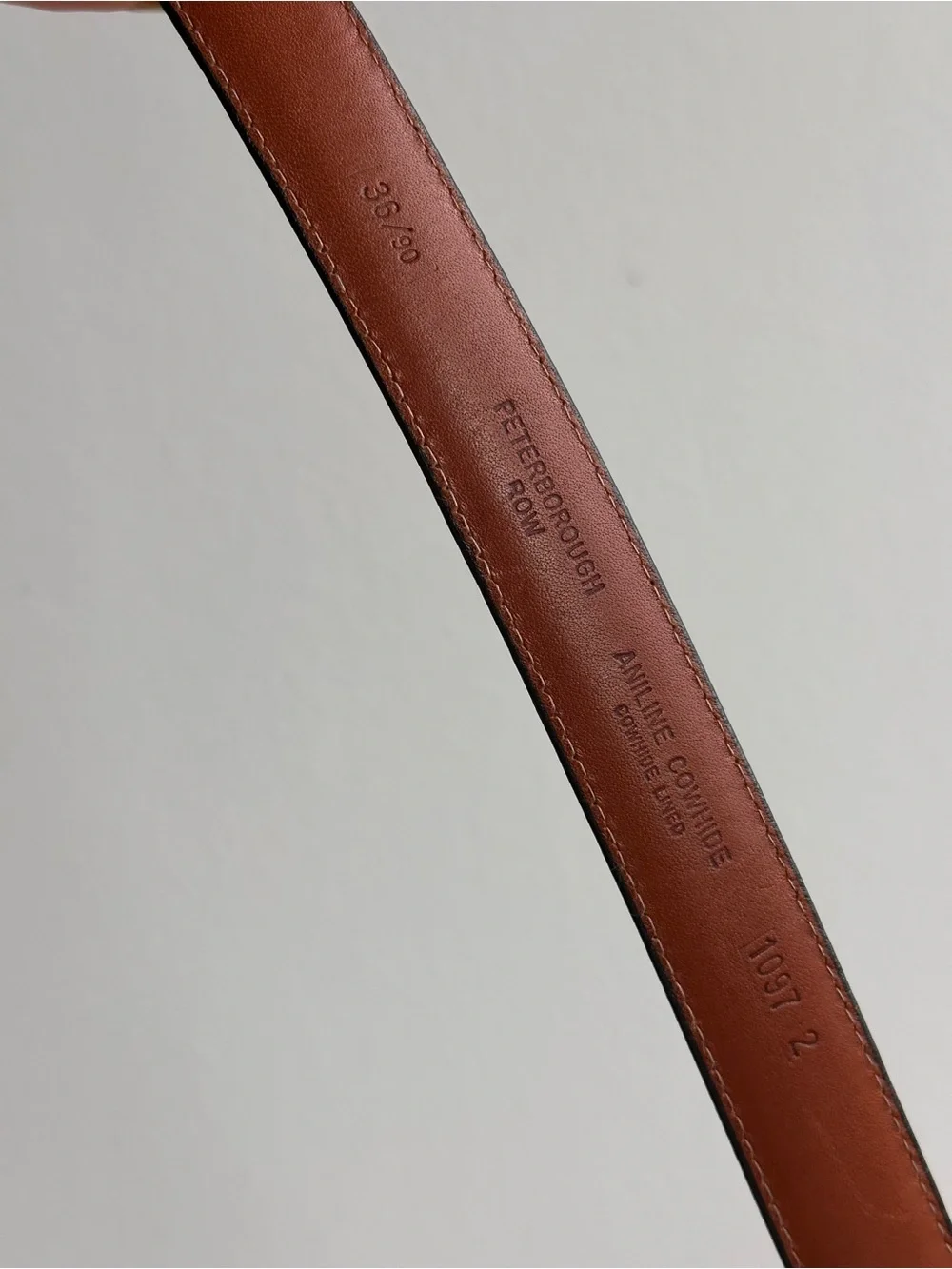 NWOT Peterborough Leather Belt in Dark Brown with Gold Buckle